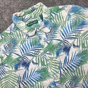 Cubavera Mens Large Tropical Palm Leaf 100% Viscose Short Sleeve Button Up Shirt